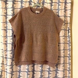 Crew neck neutral oversize poncho